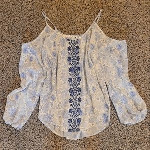 Jolt Paisley Cold Shoulder Top